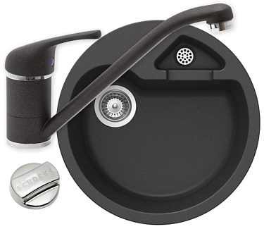 {Spülbecken keramik rund
7} SET Schock X-TRA R-125 Onyx Rundbecken Spüle Granit Spülbecken ... | {Spülbecken keramik rund
7}
