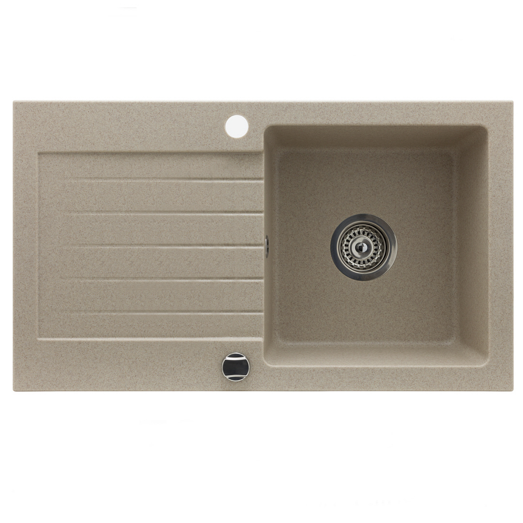 Zorbass 1.0 Sandfarben Beige Granitspüle Spülbecken Spüle Granit