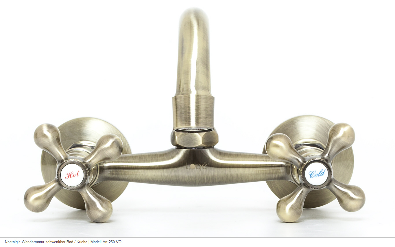 Wandarmatur schwenkbar Nostalgie ART 250 VO Alt Bronze Armatur Bad