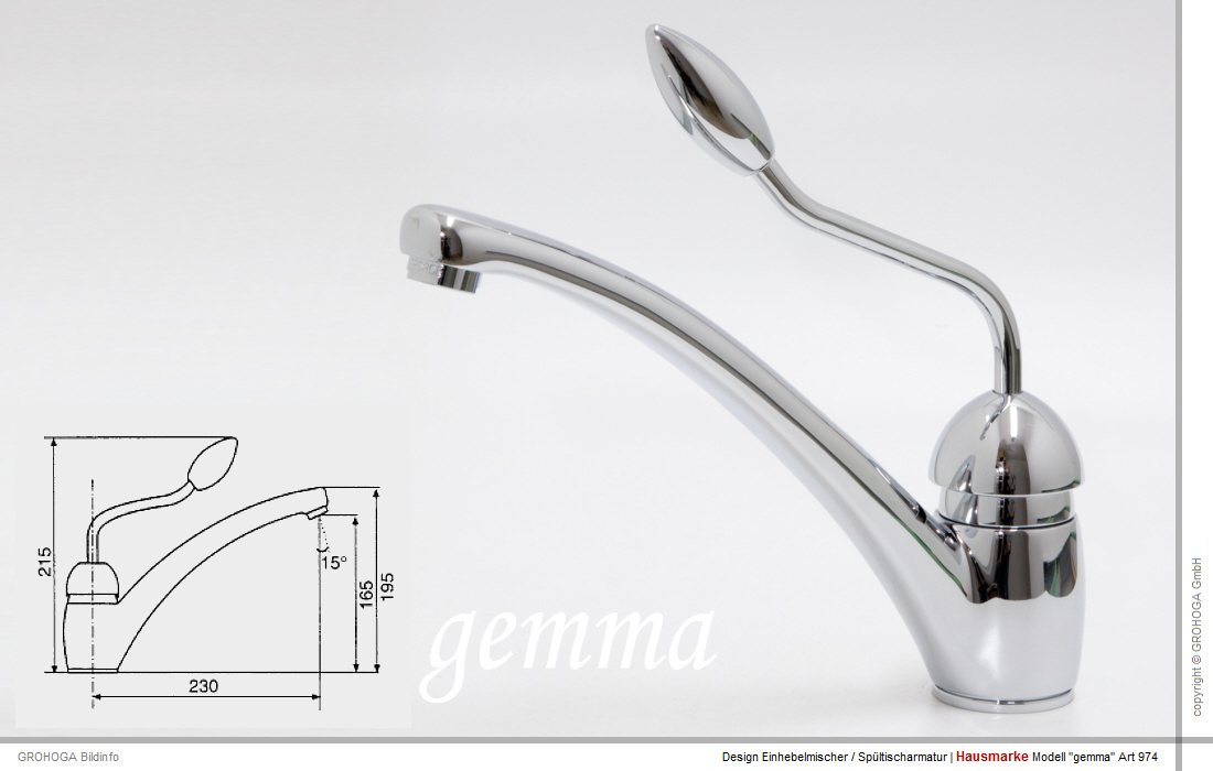 Gemma SLK - DESIGN Spültisch Waschtisch Armatur Wasserhahn Medizin Arzt