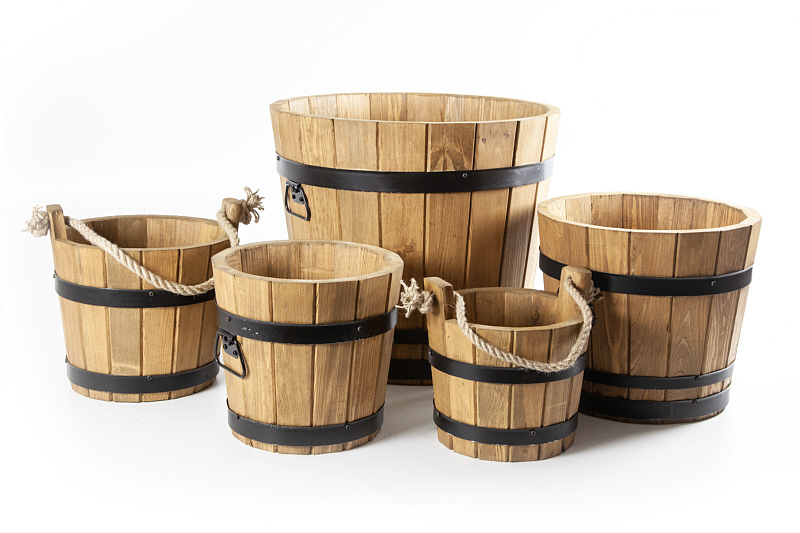 60 Liter///Ø 50 cm HolzFee Pflanzk/übel Holz Pflanztopf