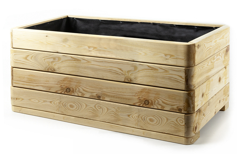 HolzFee Pflanzkübel Holz Lärche Massiv 100 x 50 Pflanzkasten Hochbeet