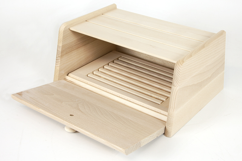 Holzfee BK SN Brotkasten + Brotbrett Buche Natur unlackiert Ökö