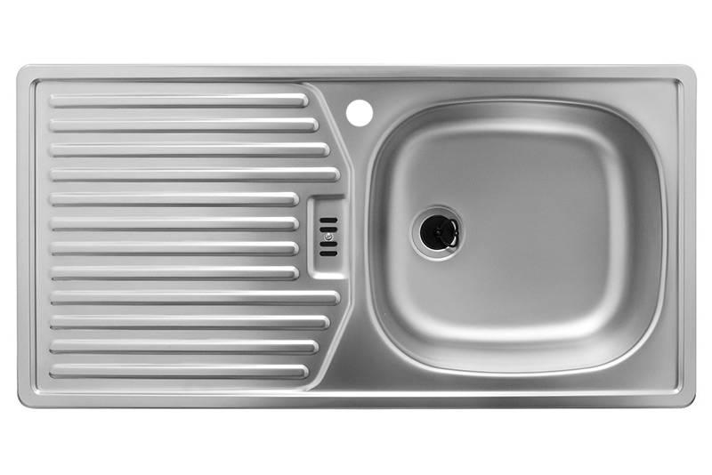 Edelstahlspüle Rieber E 86 K-R 1 Hahnloch / Becken rechts / Spüle