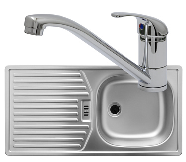 RIEBER SET E 86 K Spüle Edelstahl Einbauspüle Spülbecken Armatur