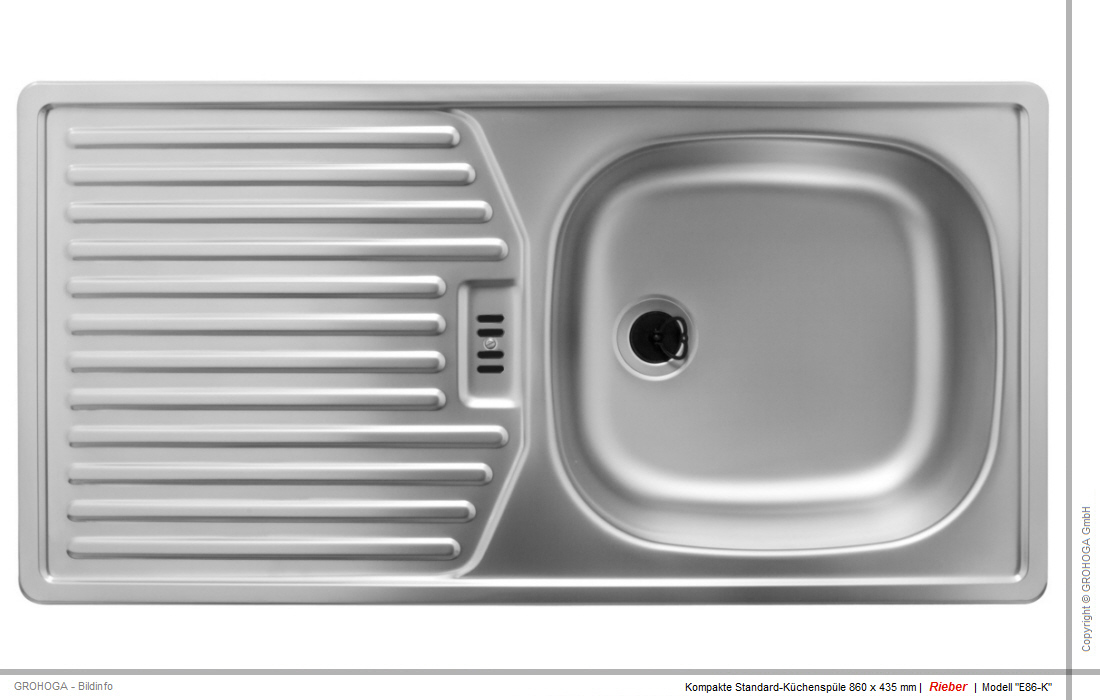 RIEBER SET E 86 K Spüle Edelstahl Einbauspüle Spülbecken Armatur