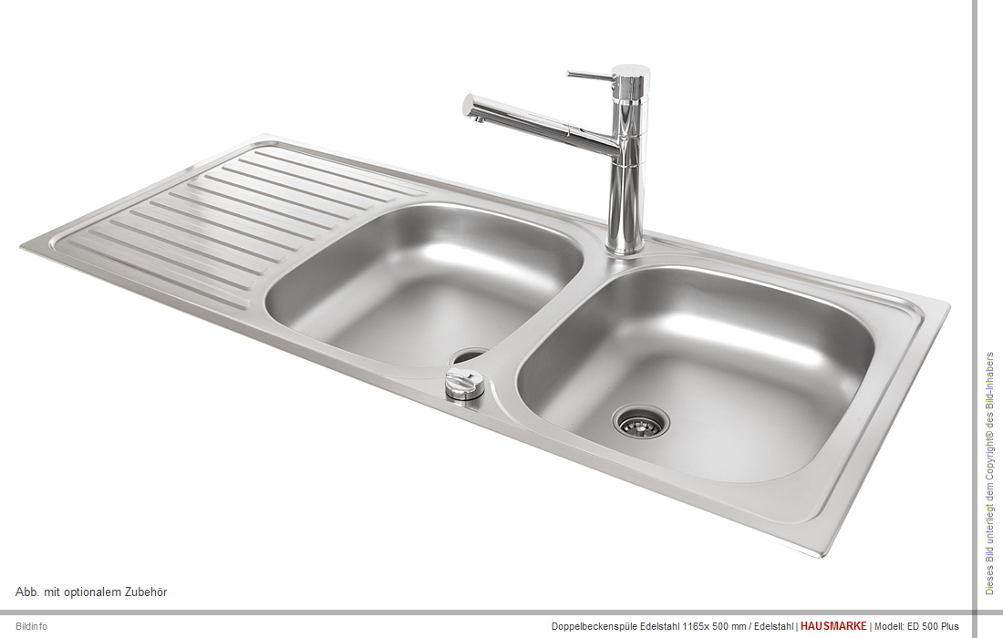 ED 500 Plus Spüle Edelstahl 2 Becken Spülbecken Doppelbecken Küchenspüle eBay